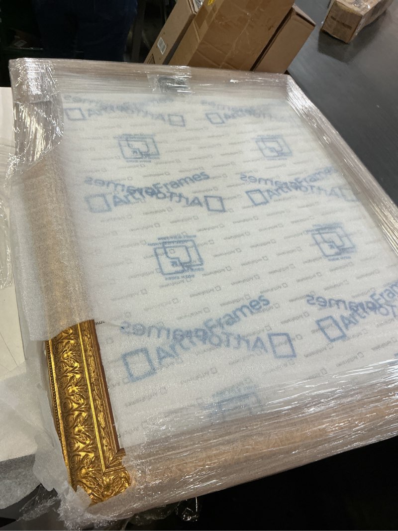 Condition photo showing Good Condition for 29x37 frame gold with white picture mat for 29x37 photo - gold kingsley frame to display print or poster measuring 29x37 inches with white photo mat