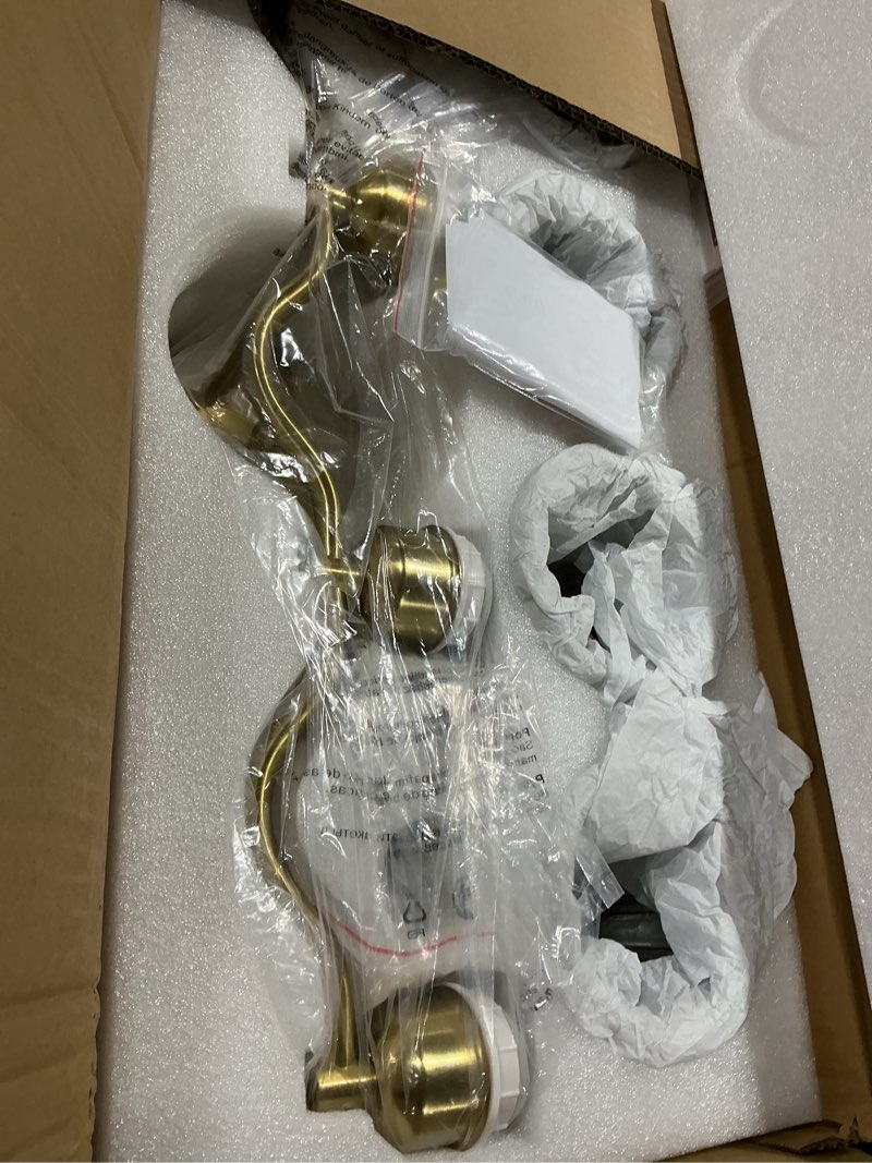 Condition photo showing Good Condition for modern crystal bathroom vanity light, 4-lights bathroom light fixtures, brass gold vanity lighting fixtures over mirror, brushed wall sconce light for bedroom, kitchen, living room, gallery, e26 base brass 4-lights