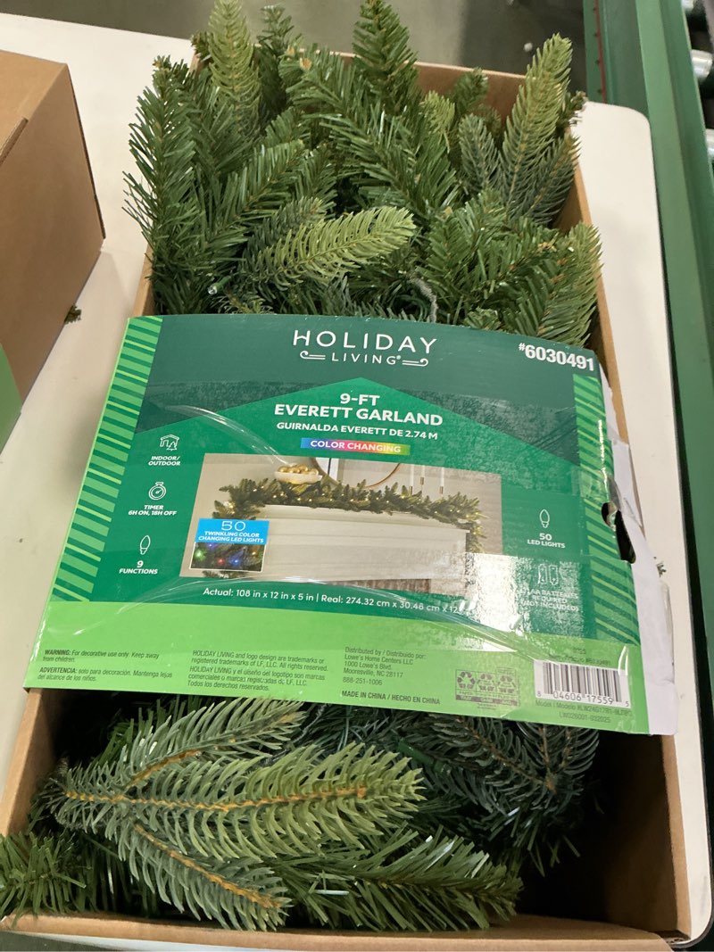 Condition photo showing Good Condition for Holiday living 9ft everett garland 6030491