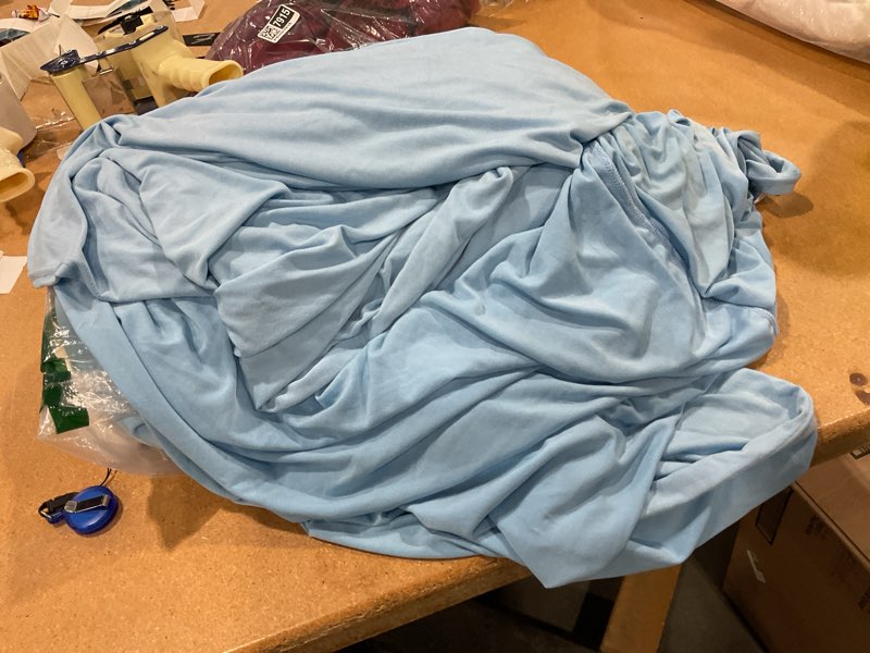 Condition photo showing Good Condition for spandex 4ft waterproof table cover for party,wedding, banquet, and events(blue mist) 4ft blue mist (packs of 6)