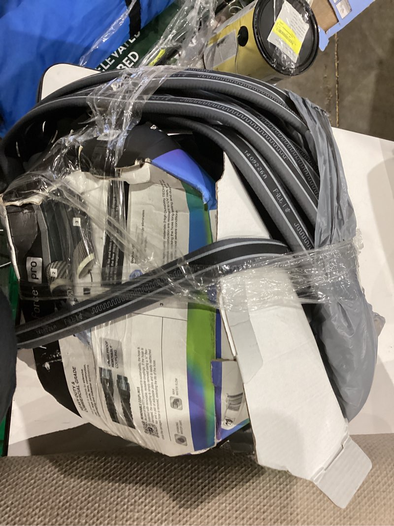 Condition photo showing As Is for 5/8 in. dia. x 100 ft. heavy-duty commercial grade water hose