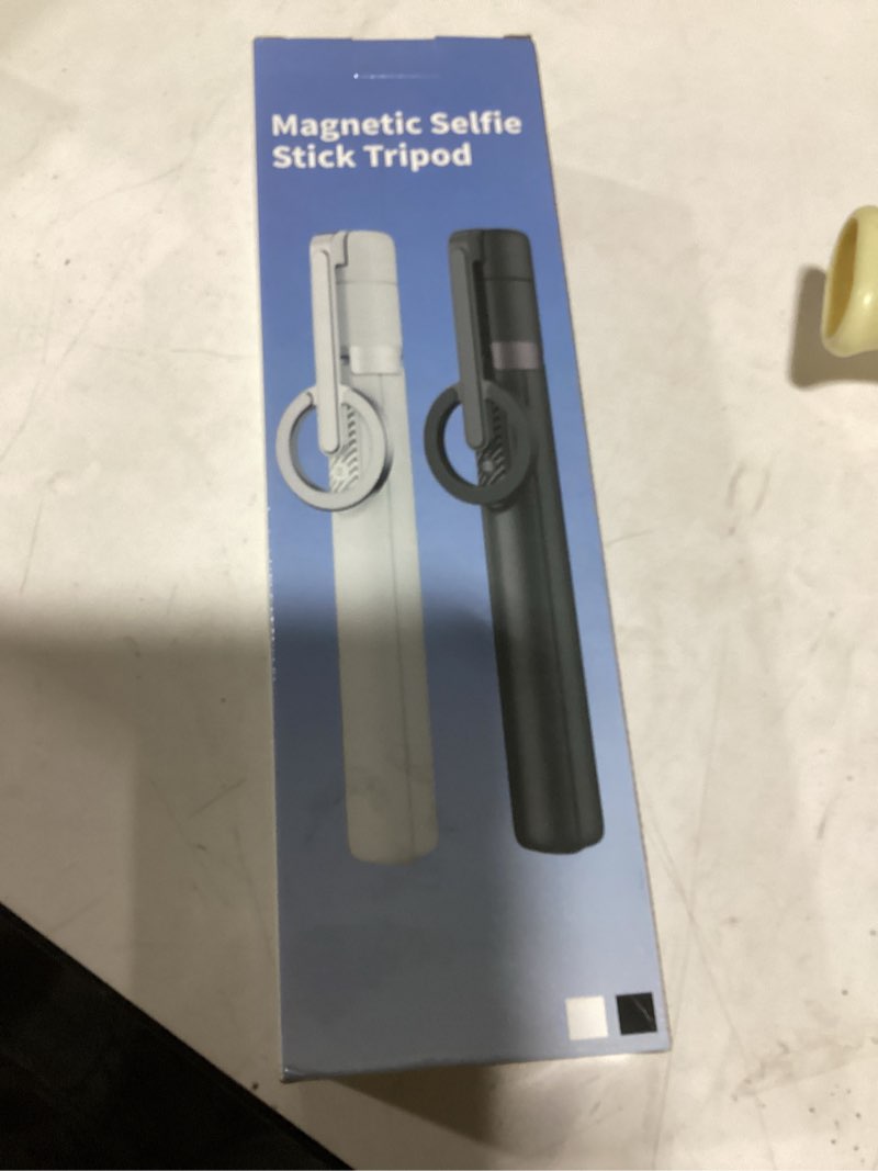 Condition photo showing As Is for toneof 68" magnetic selfie stick tripod with aluminum strong magnetic holder for magsafe, 360° rotatable travel phone tripod stand with metal ring & rechargeable remote for iphone/android(beige gray) beige gray 68“