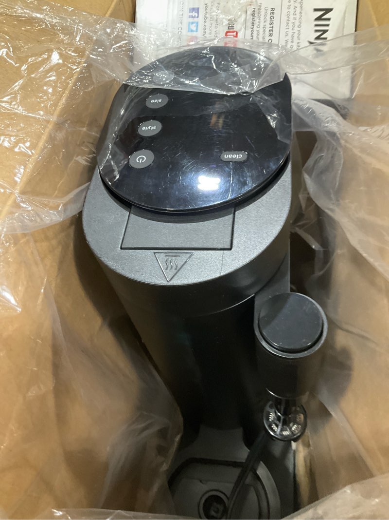 Condition photo showing As Is for ninja | coffee maker | single serve |brew with coffee pods & grounds| compatible with k-cup coffee pods | 4 brew styles, up to 24oz cup sizes & 56oz removable reservoir | black | pb051 standard black