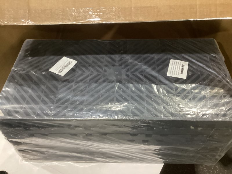 Condition photo showing Good Condition for 8 pcs black plastic pallets for basement storage bulk pallets with grid for sale lightweight plastic pallet waterproof storage pad for outside pet cushion (bk-8pcs-23.6 * 11.8 * 1.18in)