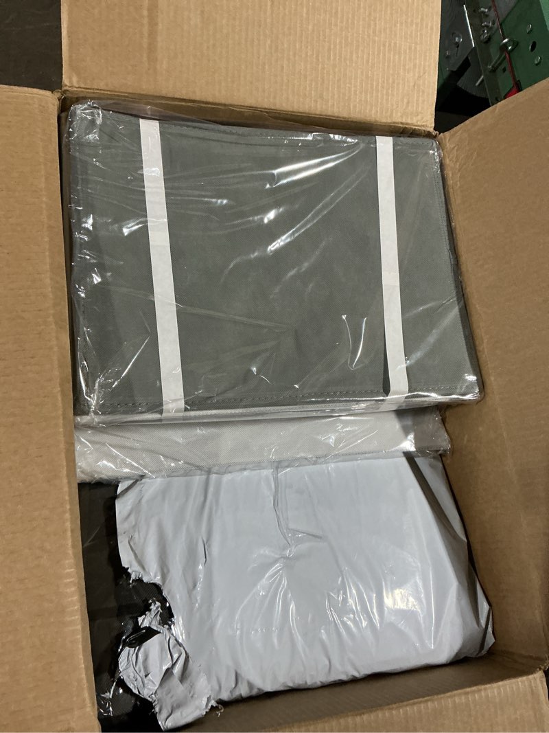 Condition photo showing Good Condition for 4 pack large clothes storage bags, comforter storage organizers with lid, clothing storage bins with reinforced handles, sturdy zippers, for clothes & bedding