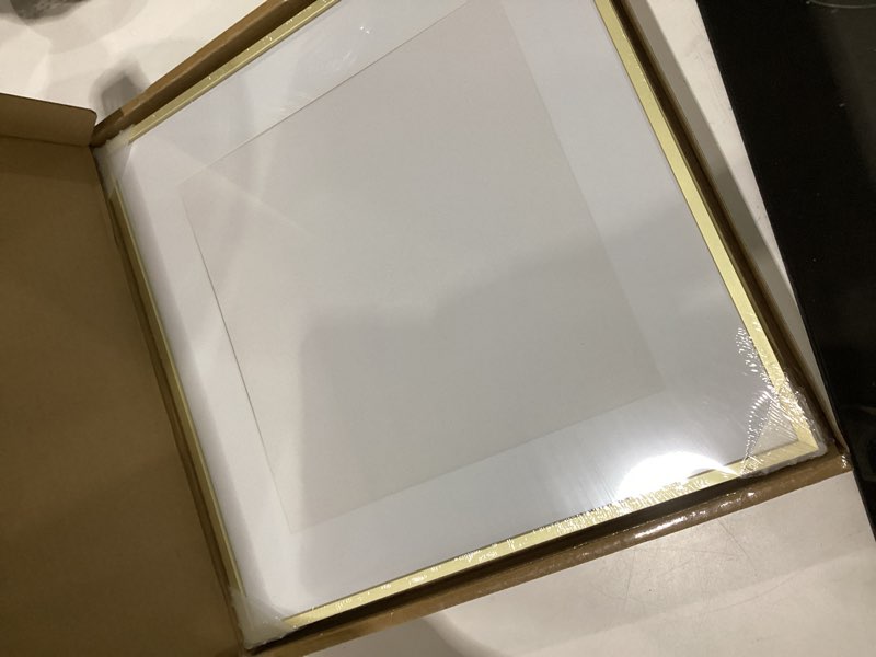 Condition photo showing Good Condition for zlg golden 5x7 frame, premium 5x7 metal frame matted to 4x6, 5x7 picture frame, high definition plexiglass, wall hook included, set of 2 gold 5x7-1p