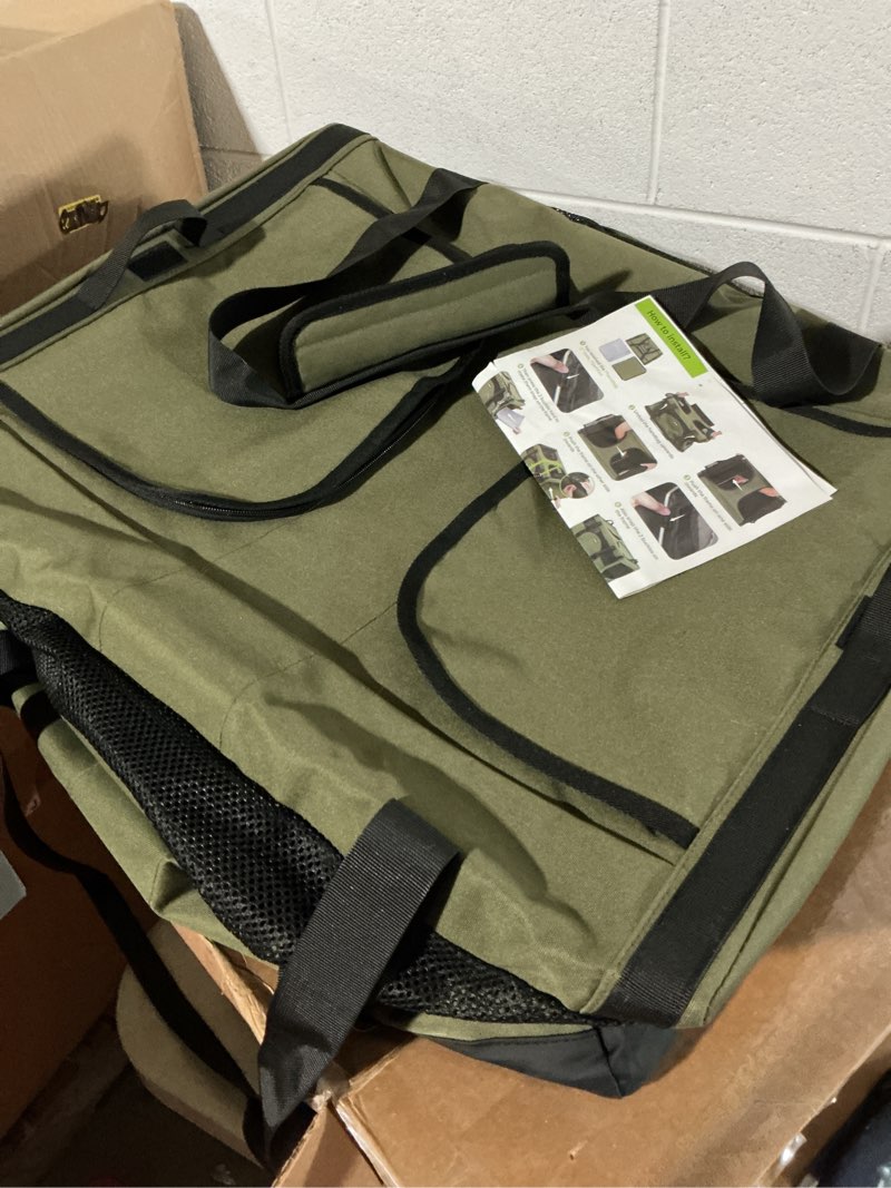 Condition photo showing Good Condition for pecute large cat carrier for 2 cats built-in steel frame & removable divider,pet carrier for car travel,foldable dog crate,soft double cat crate with breathable mesh,vet,green