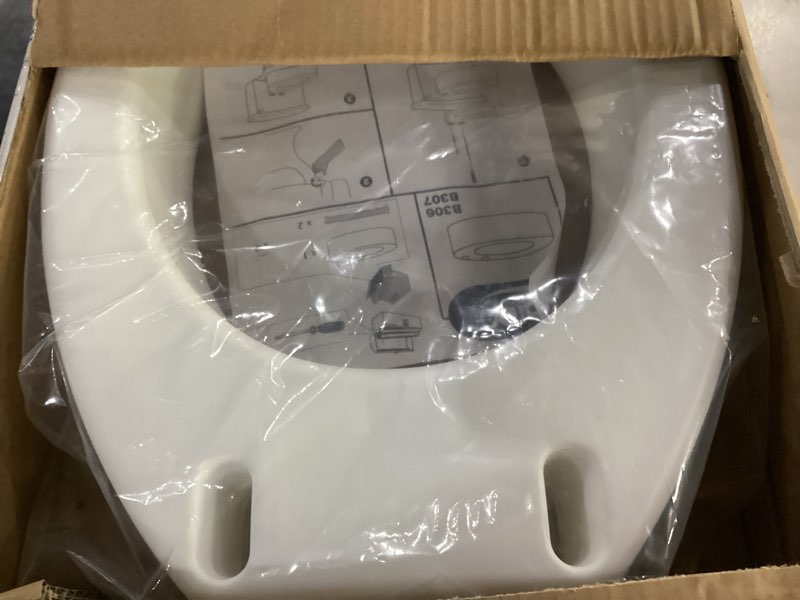 Condition photo showing New/Like New for carex toilet seat riser  elongated raised toilet seat adds 3.5 inches to toilet height  for assistance bending or sitting  300 pound weight capacity toilet riser