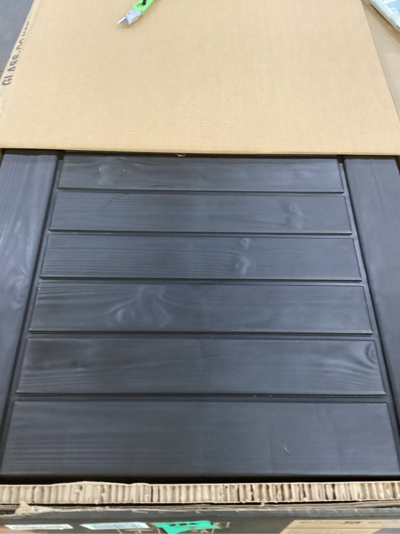 Condition photo showing Good Condition for keter westwood 150 gallon resin large outdoor storage box for patio furniture, outdoor cushions, garden tools and pool floats, dark grey