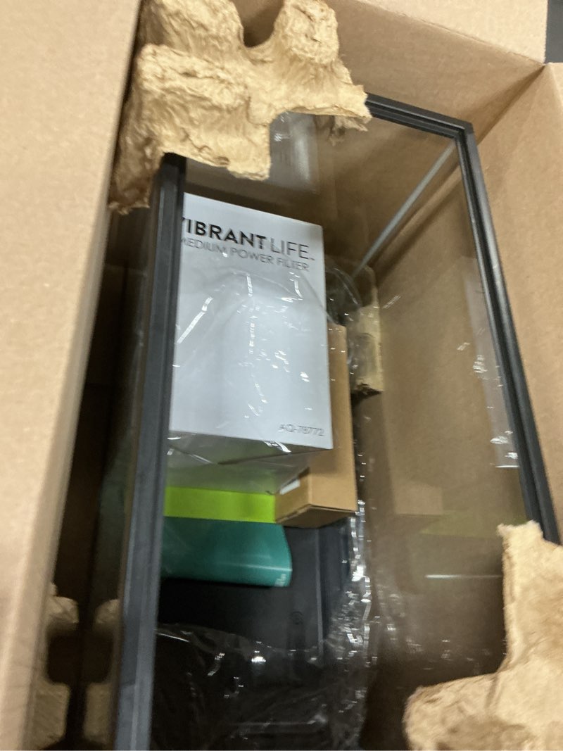 Condition photo showing New/Like New for vibrant life 5 gallon aquarium starter kit with blue & white led lights