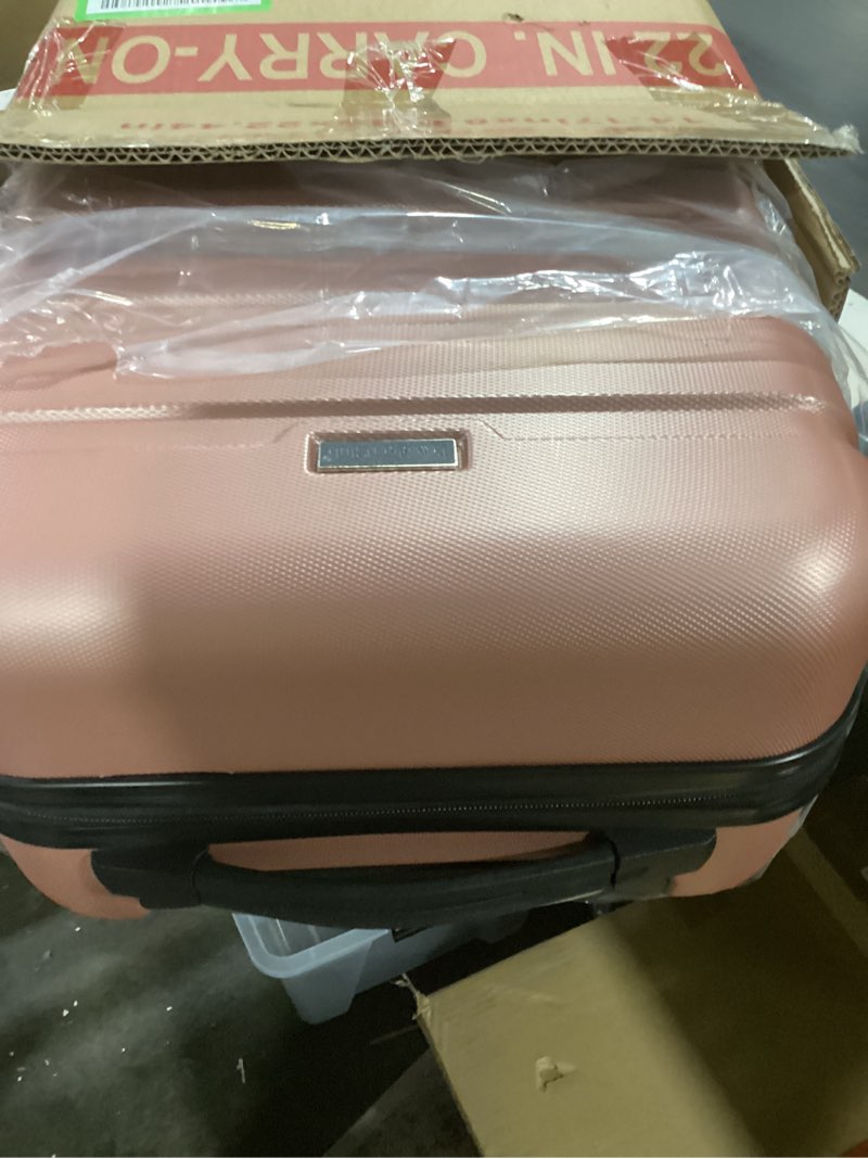Condition photo showing Good Condition for Travelers Club Harper Luggage, Rose Gold, 22-Inch Carry-On 20-Inch Carry-On Rose Gold