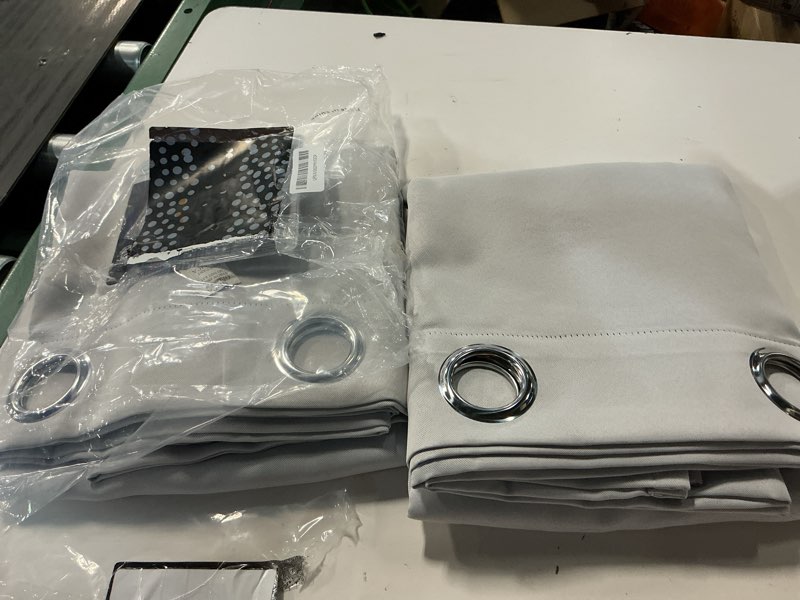 Condition photo showing Good Condition for chrisdowa blackout curtains 70 inches wide for bedroom - 2 panels set extra wide grommet thermal insulated room darkening curtains for living room (greyish white, 70 x 63 inch) 70"w x 63"l (pack of 2) greyish white