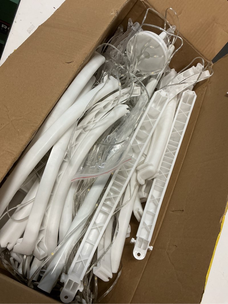 Condition photo showing As Is for 3 Pack Christmas Cone Tree Lights, 4ft 5ft 6ft Led Christmas Tree Dimmable with 12 Modes Remote Control, Light Show Artificial Xmas Tree with Topper Star for Indoor Outdoor Yard Decor, Warm White Warm White 4FT/5FT/6FT