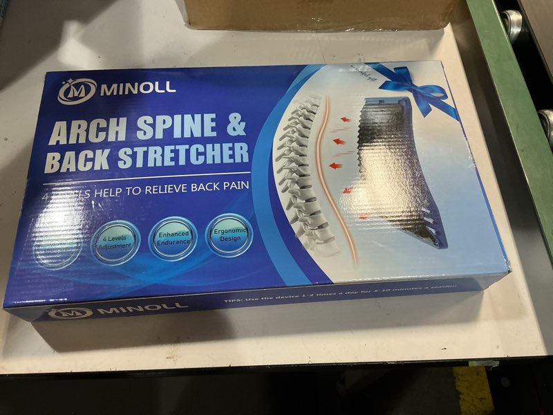 Condition photo showing New/Like New for Back Stretcher for Lower Back Pain Relief, Multiple Level Adjustable Arch Lumbar Back Cracker Board, Back Cracking Device, Back Massager for Scoliosis, Spine Decompression Support Dark Blue