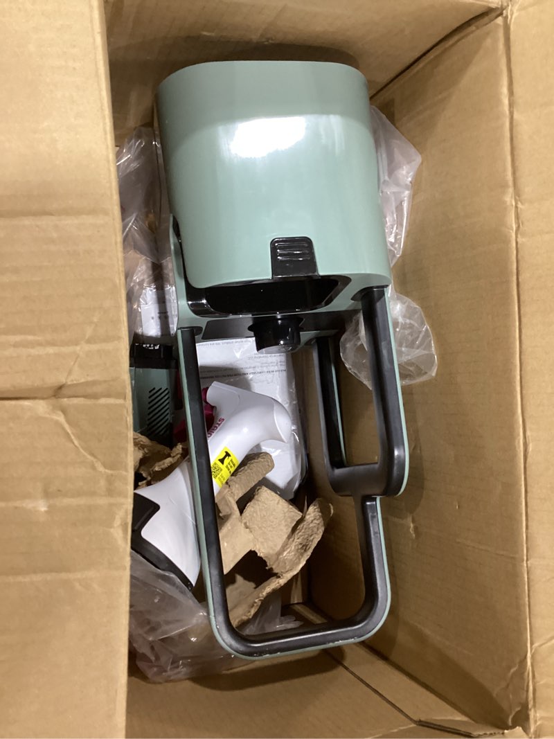 Condition photo showing As Is for shark stainforce cordless portable spot, stain, & odor remover system for carpets, area rugs, upholstery, stairs, with storage caddy, accessories, and full-size cleaning solution, hx101 (new) stainforce cordless stain system