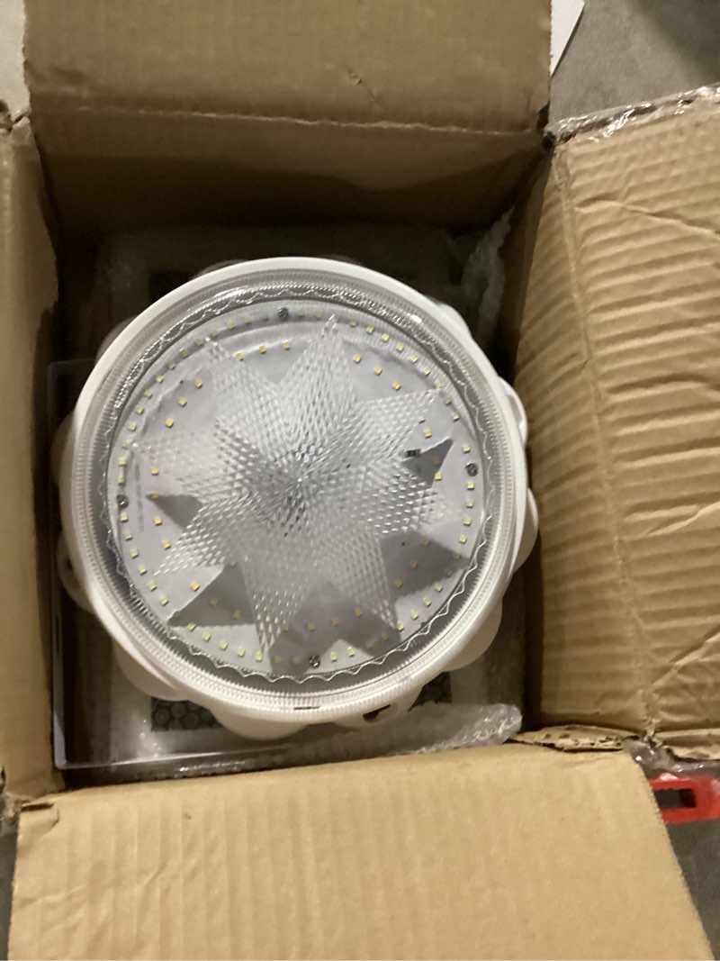 Condition photo showing Good Condition for MEIHONG Solar Ceiling Light, Porch Ceiling Light with Remote, Dimmable Solar Shed Lights with Timer, Gazebo Lights with Dusk to Dawn Sensor/Timer/3 Color White