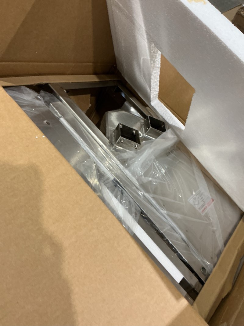 Condition photo showing As Is for bayou classic 700-704 4-gal stainless bayou fryer with cart includes 2 stainless mesh baskets fry thermometer drain valve high pressure regulator w/ 48-in stainless braided lpg hose