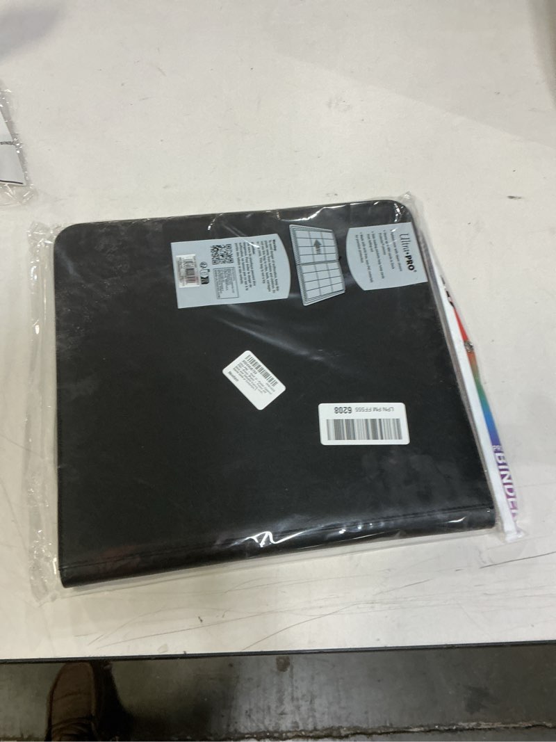 Condition photo showing New/Like New for Ultra PRO - Vivid 12-Pocket Zippered PRO-Binder (Black) - Protect and Store your Valuable Gaming cards, Sports cards or Collectible Cards, Store and Protect Up to 480 Cards