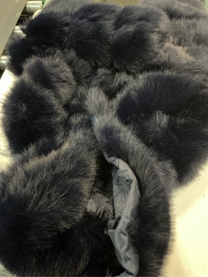 Condition photo showing Good Condition for (size:s)lisa colly women's winter parka coat overcoat long sleeve faux fur coat jacket small blue 1