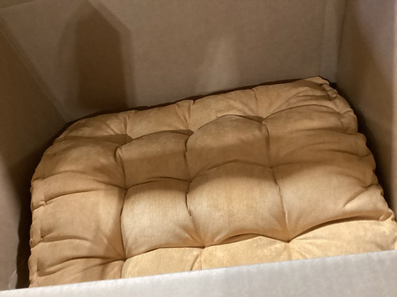 Condition photo showing Good Condition for verpert floor pillow 25x25 inch, square meditation cushion floor seating for adults, oversized tufted seat cushion reading nook for kids, yoga meditation pillow for sitting on floor (yellow)