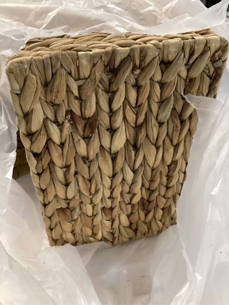 Condition photo showing Good Condition for StorageWorks Wicker Basket, Baskets for Organizing, Storage Basket with Built-in Handles, Water Hyacinth Shelves (Medium 2-Pack, Natural Hyacinth) 13¼"D x 8¼"W x 7"H Natural (Water Hyacinth)