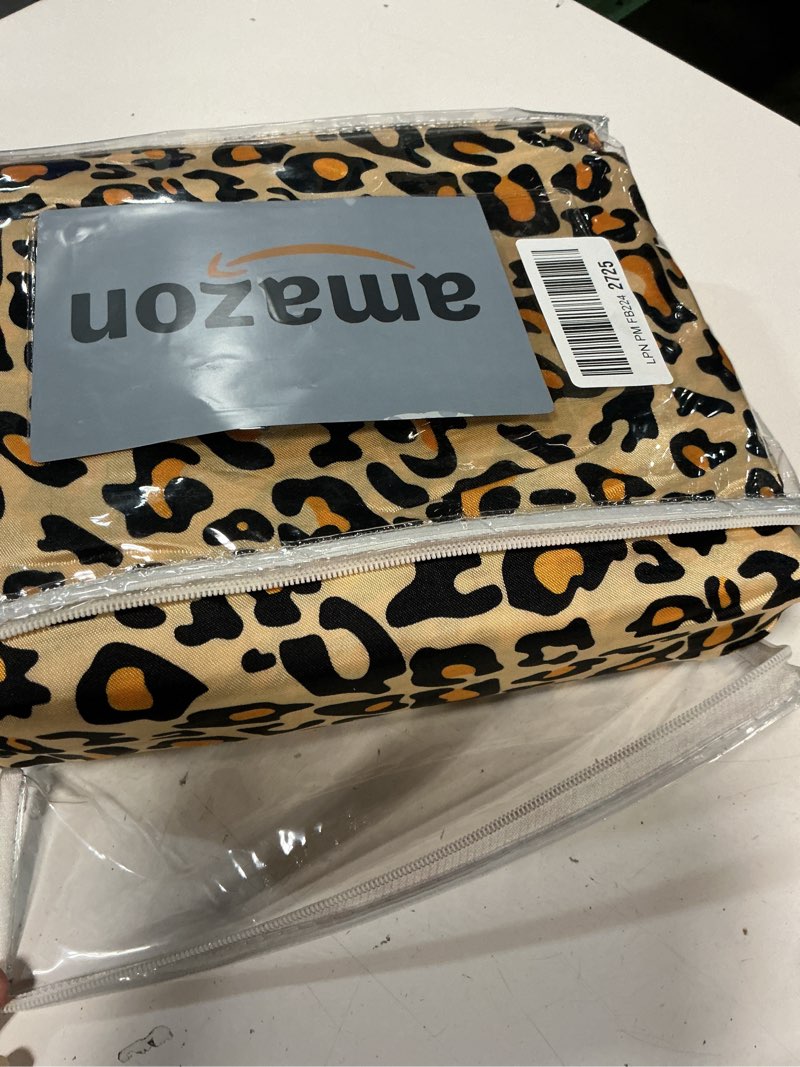 Condition photo showing Good Condition for Beatrice Home Fashions 100% Luxury Satin Polyester Sheet Set, King, Leopard King Leopard