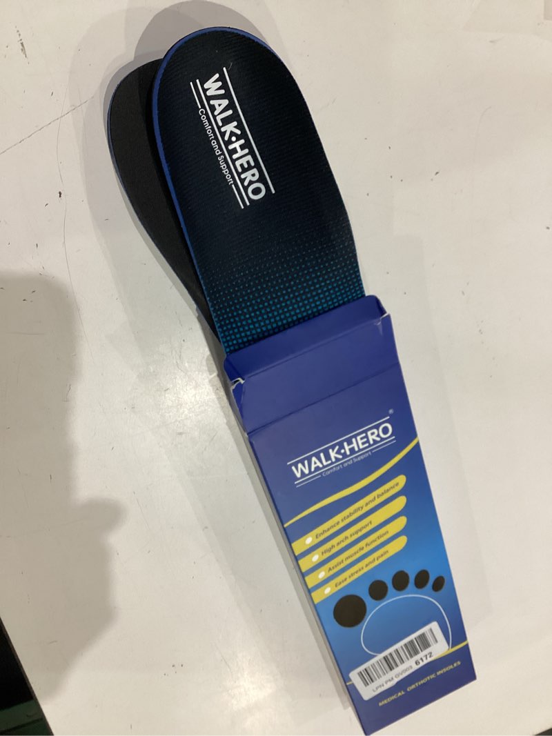 Condition photo showing Good Condition for plantar fasciitis relief - arch support insoles for men women, shoe inserts for flat feet, orthotic shoe insoles all-day energy and comfort with every step (mens 11-11 1/2 | womens 13-13 1/2) mens 11 - 11 1/2 | womens 13 - 13 1/2 blue