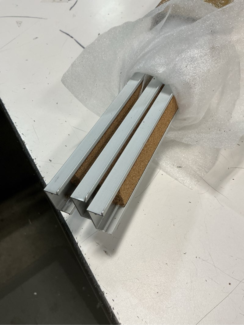 Condition photo showing Good Condition for 3 pcs 48" x 1" cork strips bulletin bar strips for wall bulletin board aluminum trim brown cork boards with accessories for paste notes photos classroom office home holiday decor 48" x 1" 3