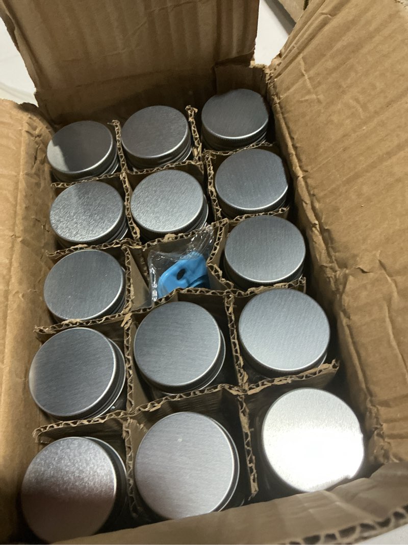 Condition photo showing Good Condition for aozita 14 pcs glass spice jars with spice labels - 4oz empty square spice bottles - shaker lids and airtight metal caps - chalk marker and silicone collapsible funnel included ao-14