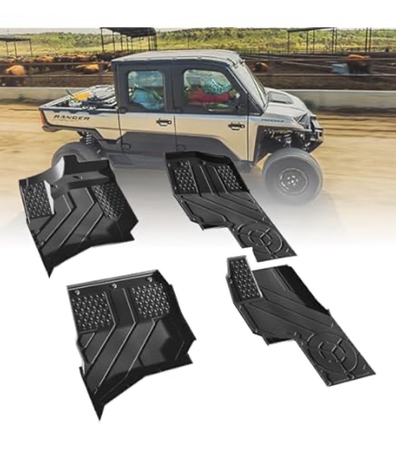 HAKA TOUGH TPE Floor Mats for 2024 Polaris Ranger XD 1500 Crew Accessories, Front and Rear Row Floor