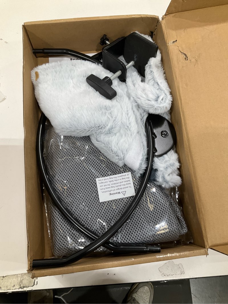 Condition photo showing Good Condition for Uross Cat Desk Bed - 180° Rotating Soft & Comfortable Rabbit Fur Bed, Modern Indoor Cat Nest Furniture for Office Desks and Game Tables, Island Table-Supports 50 lbs-(Lightgrey) Side of the table Grey