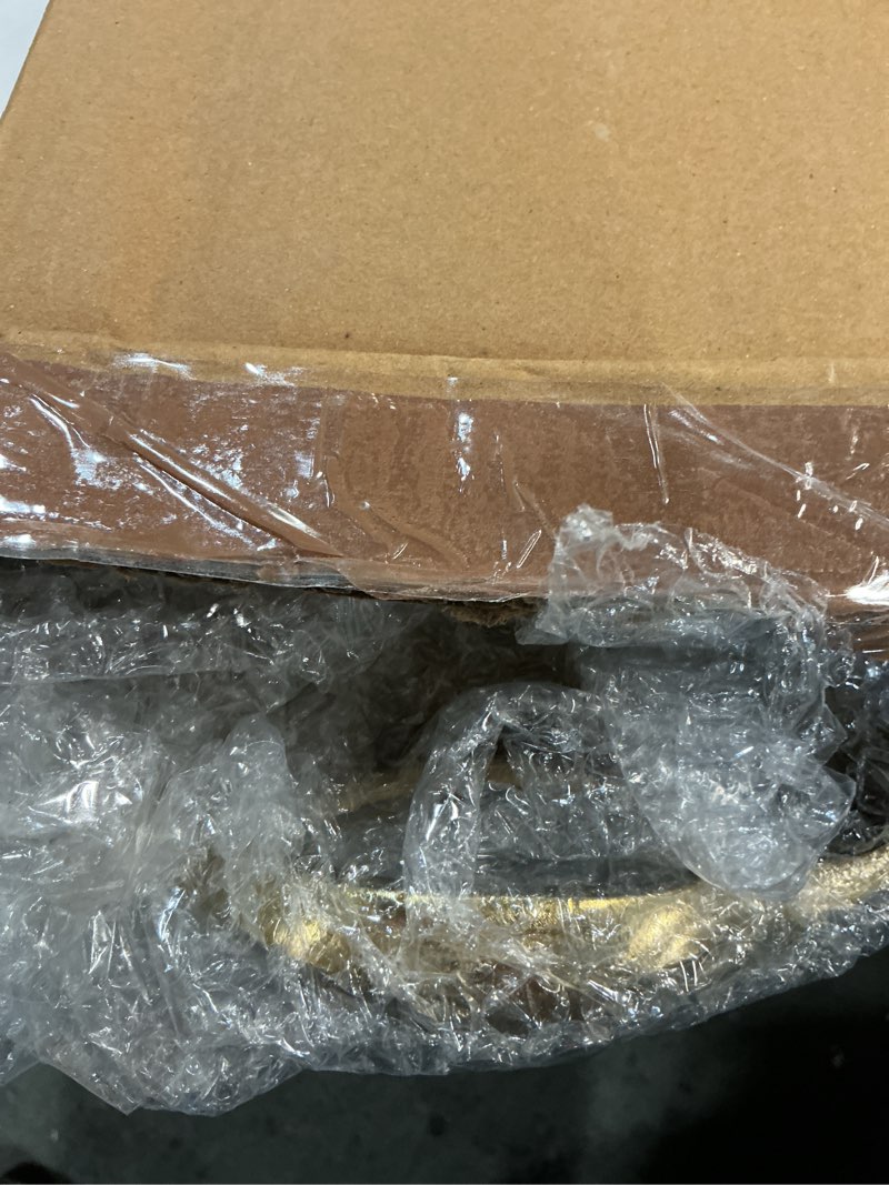 Condition photo showing New/Like New for India Handicraft Modern Classic Decorative Serveware 23.5 x 6 Inch Aluminum Long Oval Serving Tray with Handles, Gold Tone