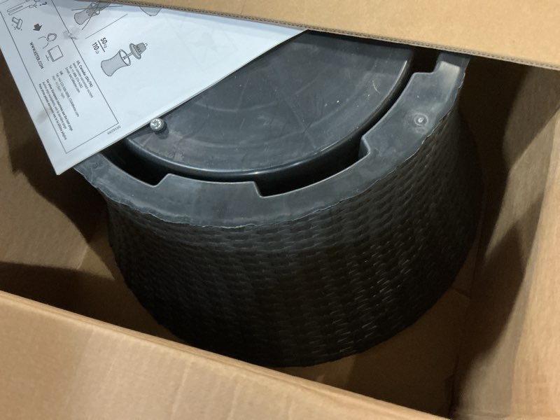 Condition photo showing Good Condition for keter pacific cool bar outdoor patio furniture and hot tub side table with 7.5 gallon beer and wine cooler, dark grey