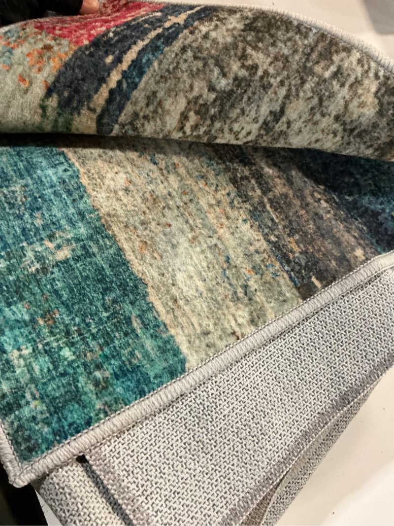 Condition photo showing Good Condition for lumi ultra thin door mat, 36x59 non slip indoor doormat entrance washable rugs entryway oriental vintage soft carpet for kitchen bedroom front door, multicolor multi color 36"x59"