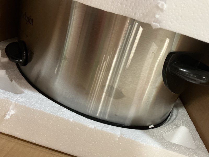 Condition photo showing As Is for Crock-Pot 7 Quart Oval Manual Slow Cooker, Stainless Steel (SCV700-S-BR), Versatile Cookware for Large Families or Entertaining 7 Qt