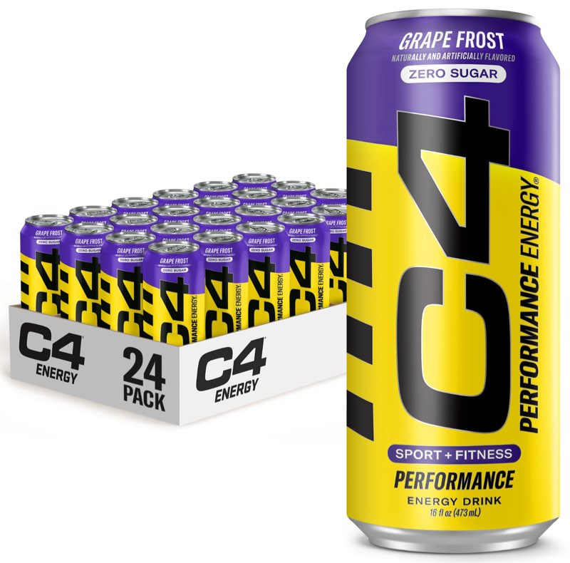 C4 Energy Drink, Starburst Variety Pack, Carbonated Sugar Free Pre Workout Performance Drink with no Artificial Colors or Dyes, 16 Oz, Pack of 12((BB/05/2025))