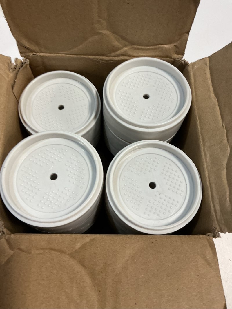 Condition photo showing Good Condition for Furniture Risers Bed Risers Heavy Duty 1 inch, 2 inch, 3 inch, 4 inch Round Adjustable Bed Lifts Riser for Desk Legs Table Couch Sofa Chair Refrigerator Washing Machine (1+1+1 Inch, White, 4 Pack ) White 4 Pack 3 Inch