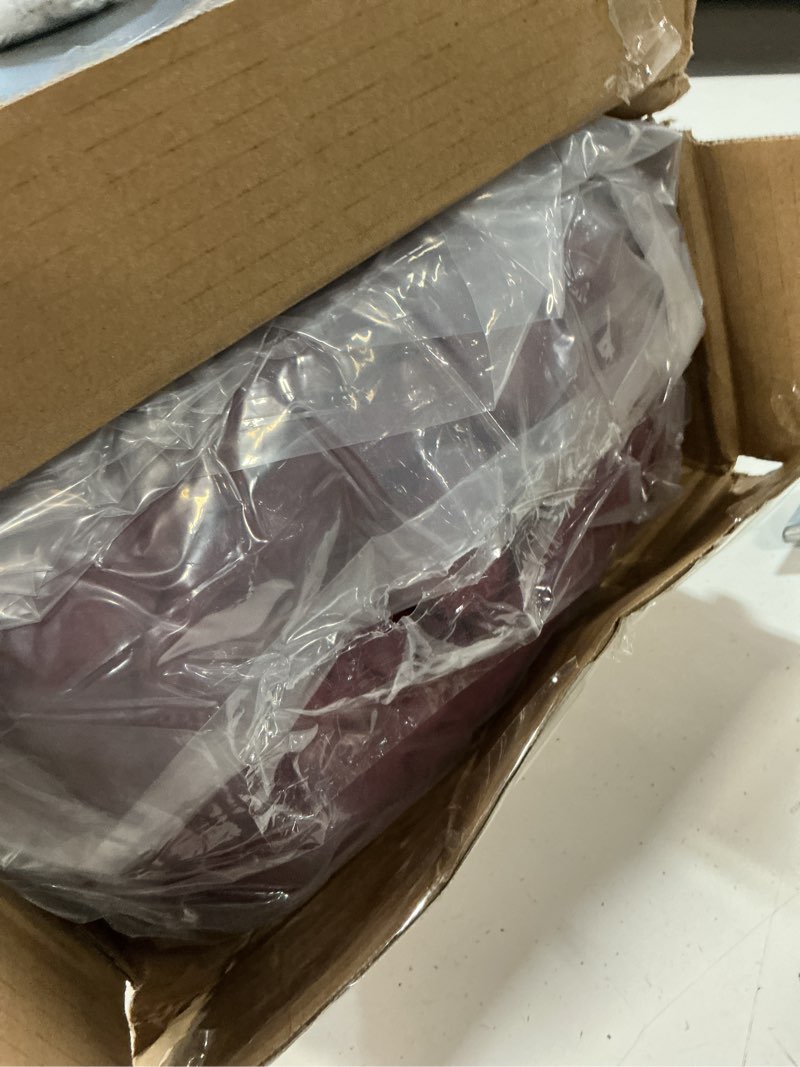 Condition photo showing New/Like New for taimit burgandy king size comforter set - 7 pieces, bed in a bag bedding sets with all season soft quilted warm fluffy reversible comforter,flat sheet,fitted sheet,2 pillow shams,2 pillowcases