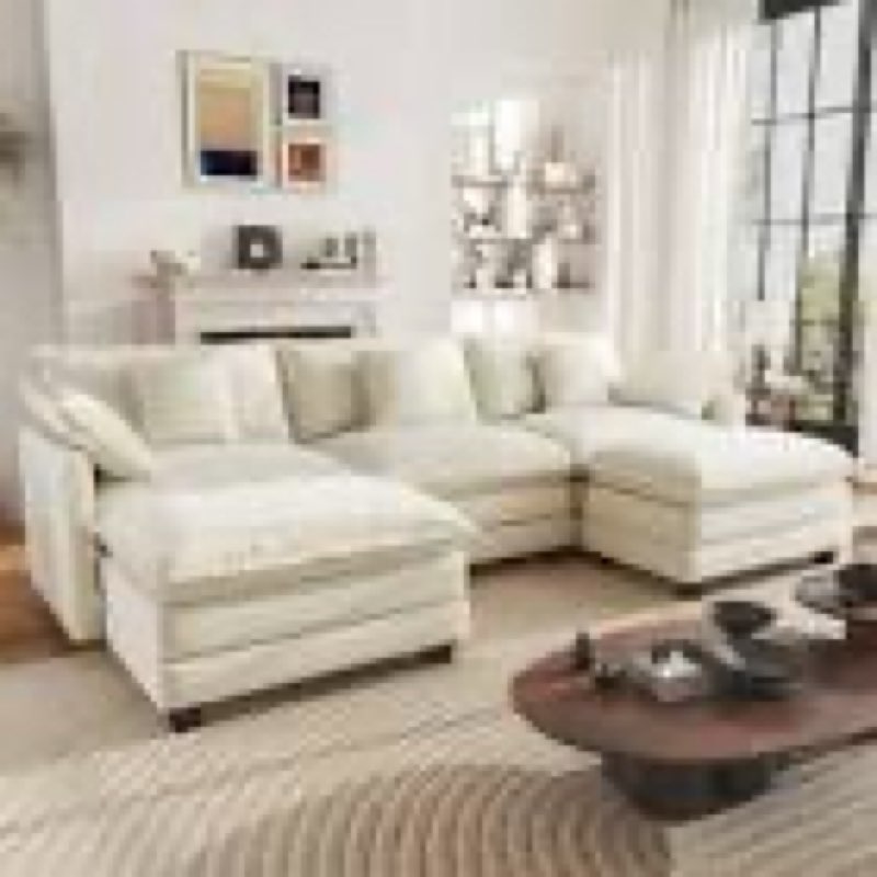 (incomplete )novilla 106\" modular sectional sofa, modern cloud sectional couch with smarts coil® support, u-shape