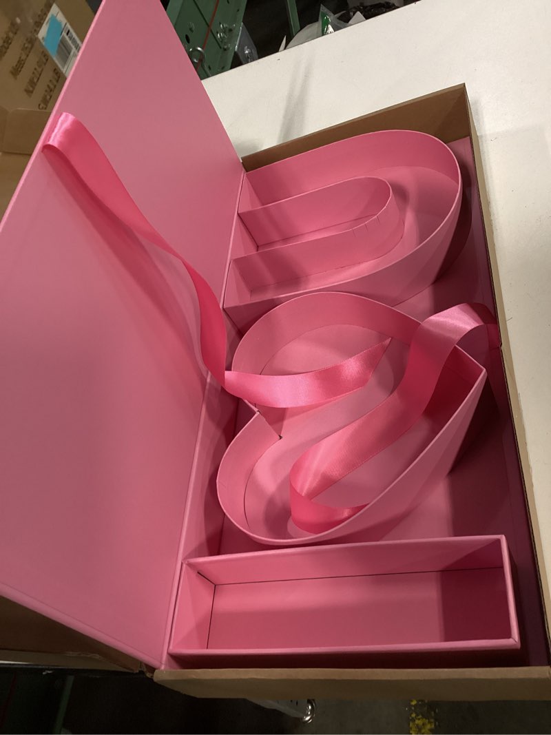 Condition photo showing New/Like New for WENPACK Empty Flower Gift Box I Love U Cardboard Letter Shaped Fillable Chocolate Strawberry Candy Packaging (Pink) 1 Count (Pack of 1) Pink