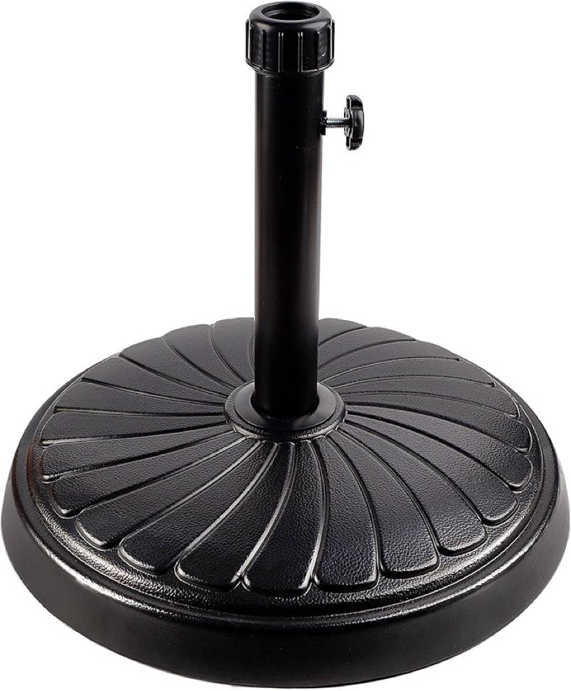 blissun 26.5 lbs patio umbrella base, concrete umbrella base, market umbrella base stand for patio, garden, lawn, black, b-012w
