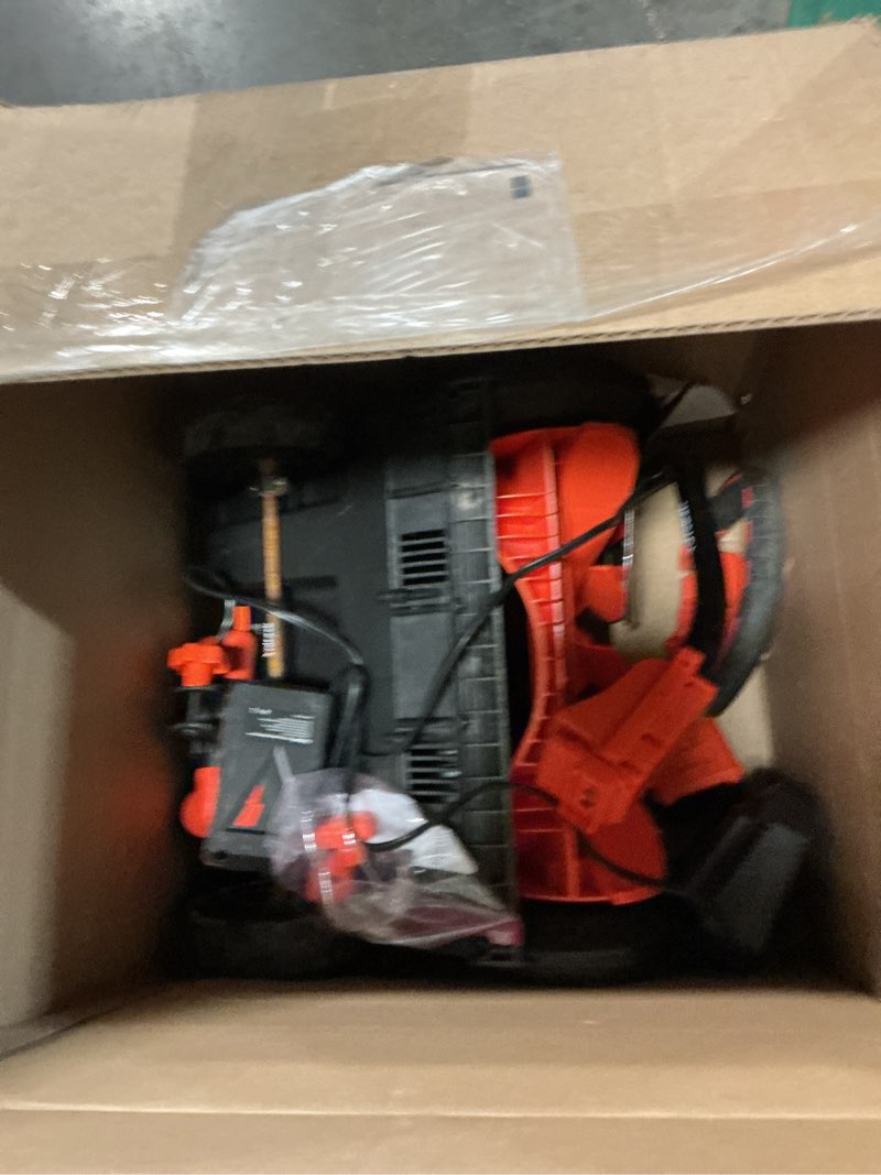 Condition photo showing As Is for VOLTASK Cordless Snow Shovel with Wheels, 48V | 16-Inch | 4-Ah Brushless Cordless Snow Blower, Battery Snow Blower with Directional Plate & LED Lights (2 * 24V Battery & Dual Quick Charger Included)