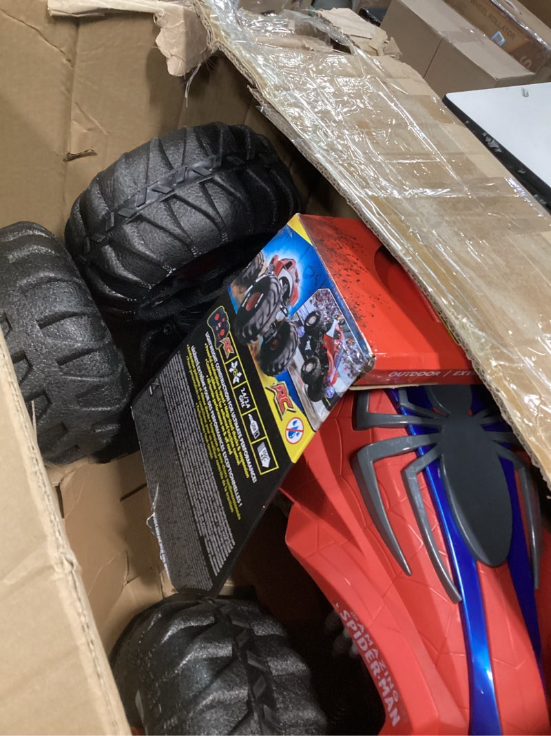 Condition photo showing As Is for Monster Jam Marvel Mega Spider-Man RC Monster Truck, All-Terrain, Over 2 Feet Long, 1:6 Scale, Super Hero Kids Toys for Boys and Girls Ages 4 and Up Multicolor