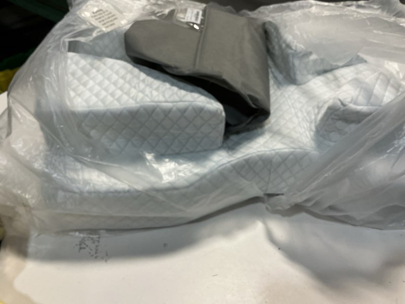 Condition photo showing As Is for Side Sleeper Pillow with Arm Hole - Adjustable Shoulder Pillow for Side Sleepers, Memory Foam Pillow Provides Support & Reduces arm Pressure, Cooling Arm Pillows, Rotator Cuff Pain Relief White