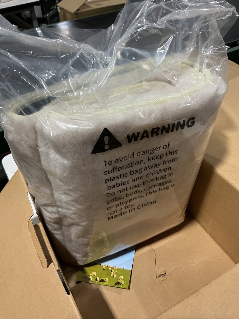 Condition photo showing Good Condition for aegis cover sheepskin seat covers, merino wool front car seat vest cover with nonslip backing, super soft dense pelt fuzzy interior,universal fit for most cars, suvs, trucks, sedans (sand) sand beige