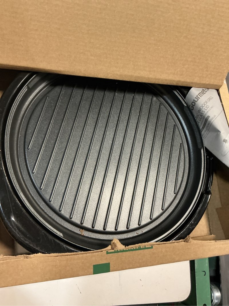 Condition photo showing As Is for Elite Gourmet EMG-980B Smokeless Electric Tabletop Grill Nonstick, 6-Serving, Dishwasher Safe Remova