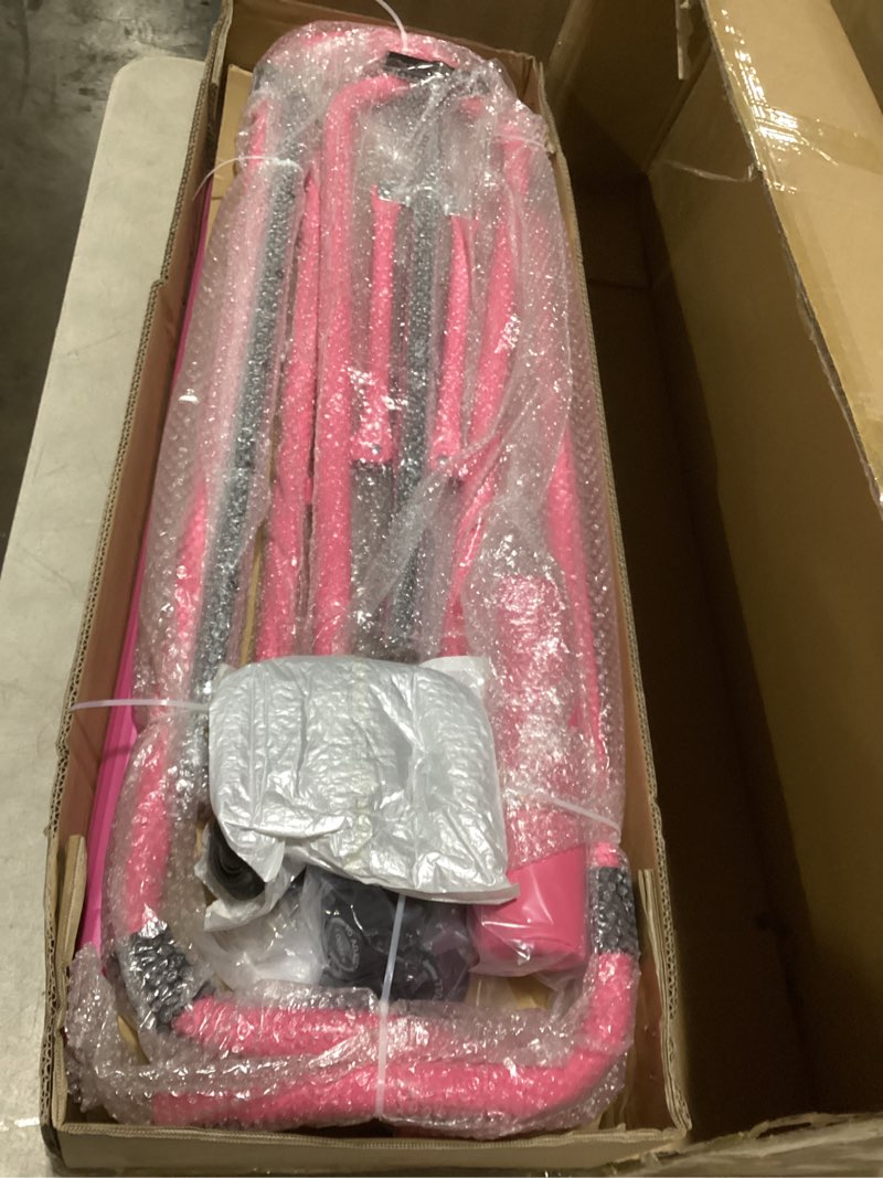 Condition photo showing Good Condition for Safly Fun Kids Gymnastics Bar Foldable & Adjustable 35"-51", Safe Padded Gymnastics Bar for Kids, Sturdy 145 lbs Capacity, Easy-to-Assemble Gymnastics Equipment for Indoor/Outdoor Training Pink with mat