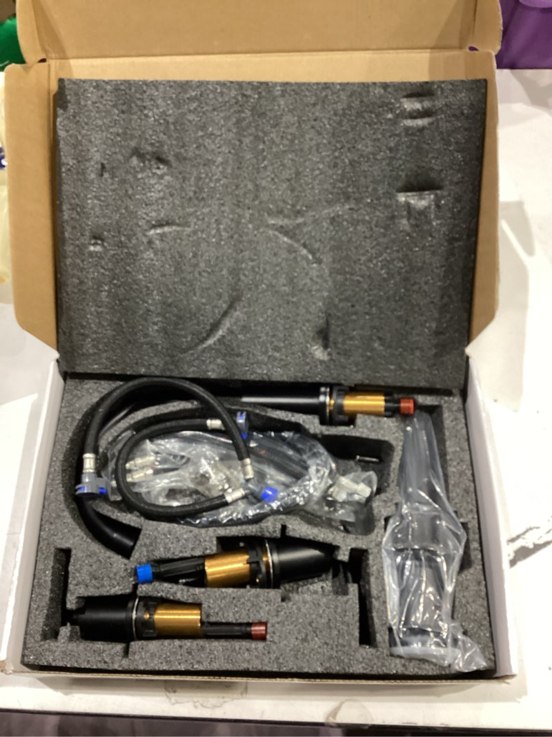 Condition photo showing Good Condition for Matte Black Bathroom Faucet 3 Hole, 8 Inch Widespread with Pop-up Drain, 2 Handle Bathroom Sink Faucet, Modern Vanity Faucet for Bathroom Sink with 360° Swivel Spout