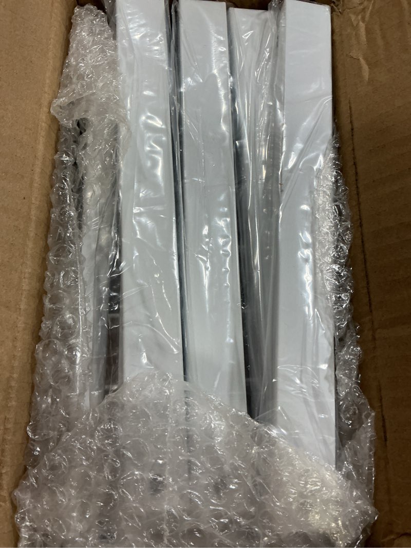 Condition photo showing New/Like New for PXRACK Under Sink Organizer, Adjustable Height, 2-Pack 2 Tier Pull Out Under Cabinet Organizer, Slide Out Thickened Metal Under Sink Storage for Kitchen Bathroom Laundry Pantry Cabinet, L, White