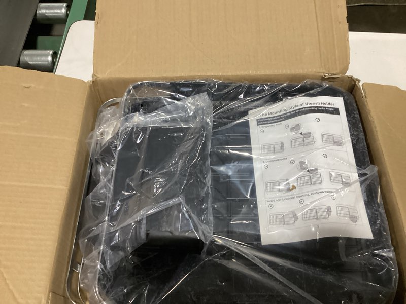 Condition photo showing New/Like New for SNTD Dish Drying Rack, Expandable Dish Rack for Kitchen Counter, Stainless Steel Dish Drainer with Drainboard Set and Utensil Holder (Black)